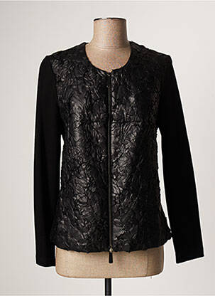 Jachete casual guler rotund negru LAUREN VIDAL femeie