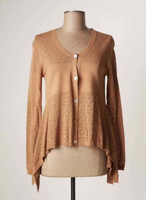 Vestă cu mâneci lungi maro LAUREN VIDAL femeie