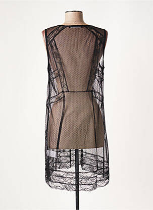 Rochie midi croială fluidă fără mâneci negru LAUREN VIDAL femeie