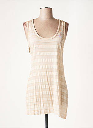 Tunică mâneci scurte bej LAUREN VIDAL femeie