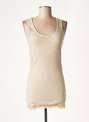 Tunică fără mâneci maro LAUREN VIDAL femeie