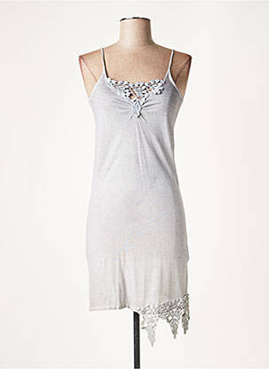 Rochie scurtă gri LAUREN VIDAL femeie