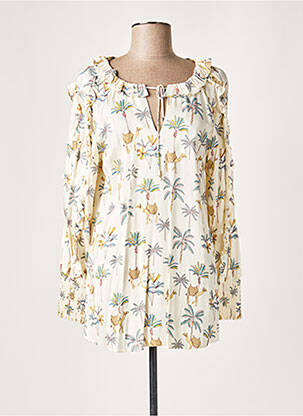 Tunică mâneci lungi bej LAUREN VIDAL femeie