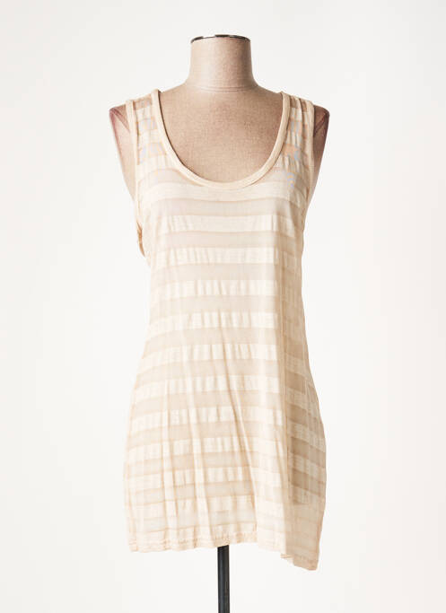 Tunică mâneci scurte bej LAUREN VIDAL femeie