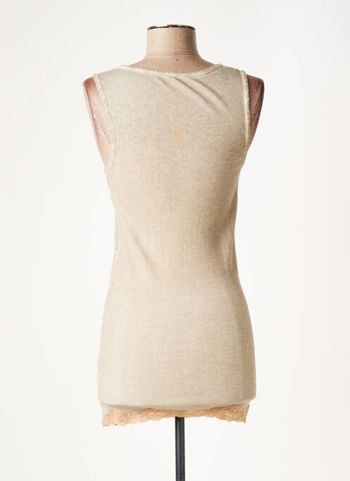 Tunică fără mâneci maro LAUREN VIDAL femeie