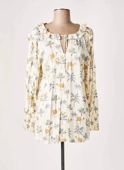 Tunică mâneci lungi bej LAUREN VIDAL femeie