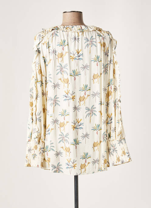 Tunică mâneci lungi bej LAUREN VIDAL femeie