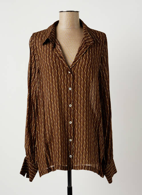 Cămașă maro LAUREN VIDAL femeie