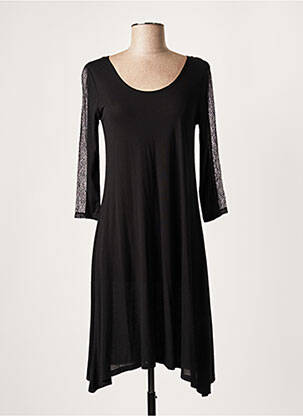 Rochie midi mâneci 3/4 mâneci 3/4 negru LAUREN VIDAL femeie