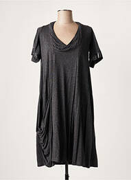 Rochie midi mâneci scurte mâneci scurte gri LAUREN VIDAL femeie