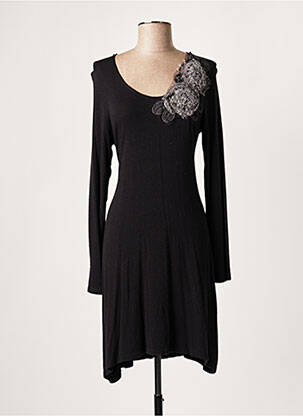 Rochie midi mâneci lungi mâneci lungi negru LAUREN VIDAL femeie