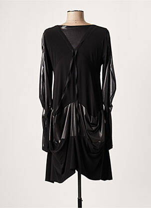Rochie scurtă croială fluidă mâneci lungi negru LAUREN VIDAL femeie
