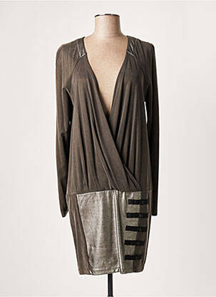 Rochie scurtă maro LAUREN VIDAL femeie