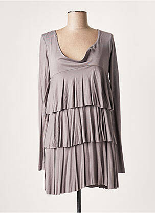 Rochie scurtă gri LAUREN VIDAL femeie