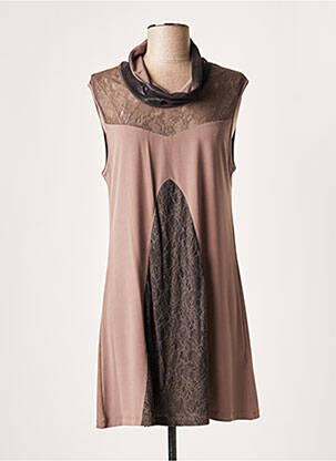 Rochie scurtă maro LAUREN VIDAL femeie