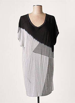 Rochie scurtă croială fluidă mâneci scurte negru LAUREN VIDAL femeie