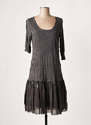 Rochie midi mâneci 3/4 mâneci 3/4 gri LAUREN VIDAL femeie