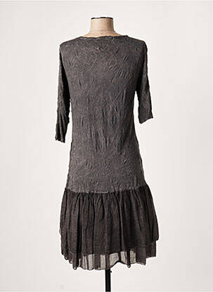 Rochie midi mâneci 3/4 mâneci 3/4 gri LAUREN VIDAL femeie