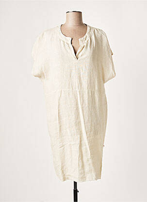 Rochie midi bej LAUREN VIDAL femeie