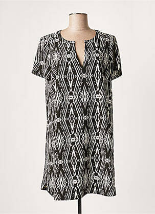 Rochie scurtă croială fluidă mâneci scurte negru LAUREN VIDAL femeie