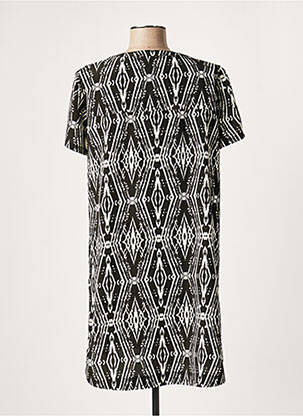 Rochie scurtă croială fluidă mâneci scurte negru LAUREN VIDAL femeie