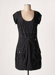Rochie midi țesătură crep mâneci scurte negru LAUREN VIDAL femeie
