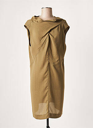 Rochie scurtă croială fluidă mâneci scurte verde LAUREN VIDAL femeie