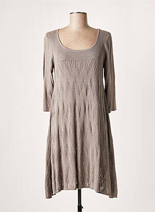 Rochie midi mâneci 3/4 mâneci 3/4 gri LAUREN VIDAL femeie