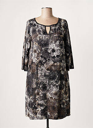 Rochie midi mâneci 3/4 mâneci 3/4 gri LAUREN VIDAL femeie