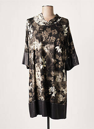 Rochie scurtă mâneci 3/4 mâneci 3/4 gri LAUREN VIDAL femeie