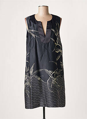 Rochie midi imprimeu floral fără mâneci albastru LAUREN VIDAL femme