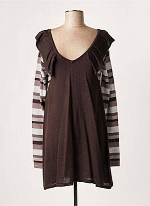 Rochie scurtă maro LAUREN VIDAL femeie