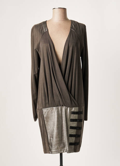 Rochie scurtă maro LAUREN VIDAL femeie