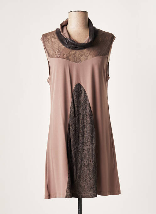 Rochie scurtă maro LAUREN VIDAL femeie