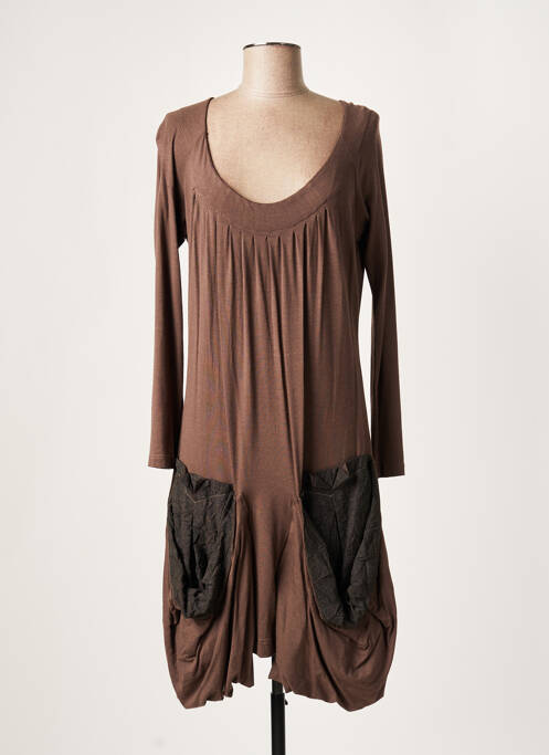 Rochie midi maro LAUREN VIDAL femeie