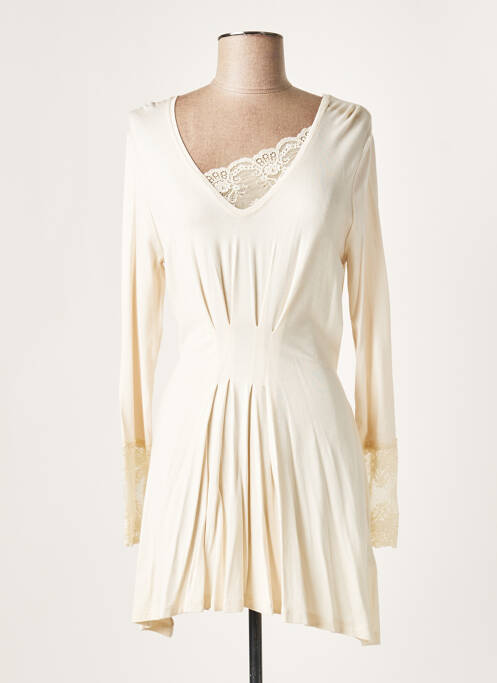 Rochie scurtă bej LAUREN VIDAL femeie