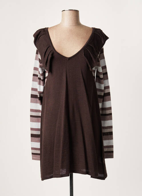 Rochie scurtă maro LAUREN VIDAL femeie