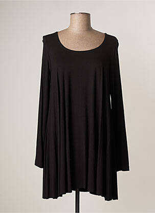 Rochie scurtă croială evazată mâneci lungi negru LAUREN VIDAL femeie