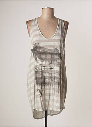 Rochie scurtă gri LAUREN VIDAL femeie