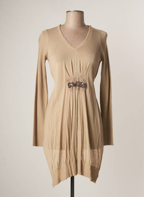 Pulover tunică bej LAUREN VIDAL femeie