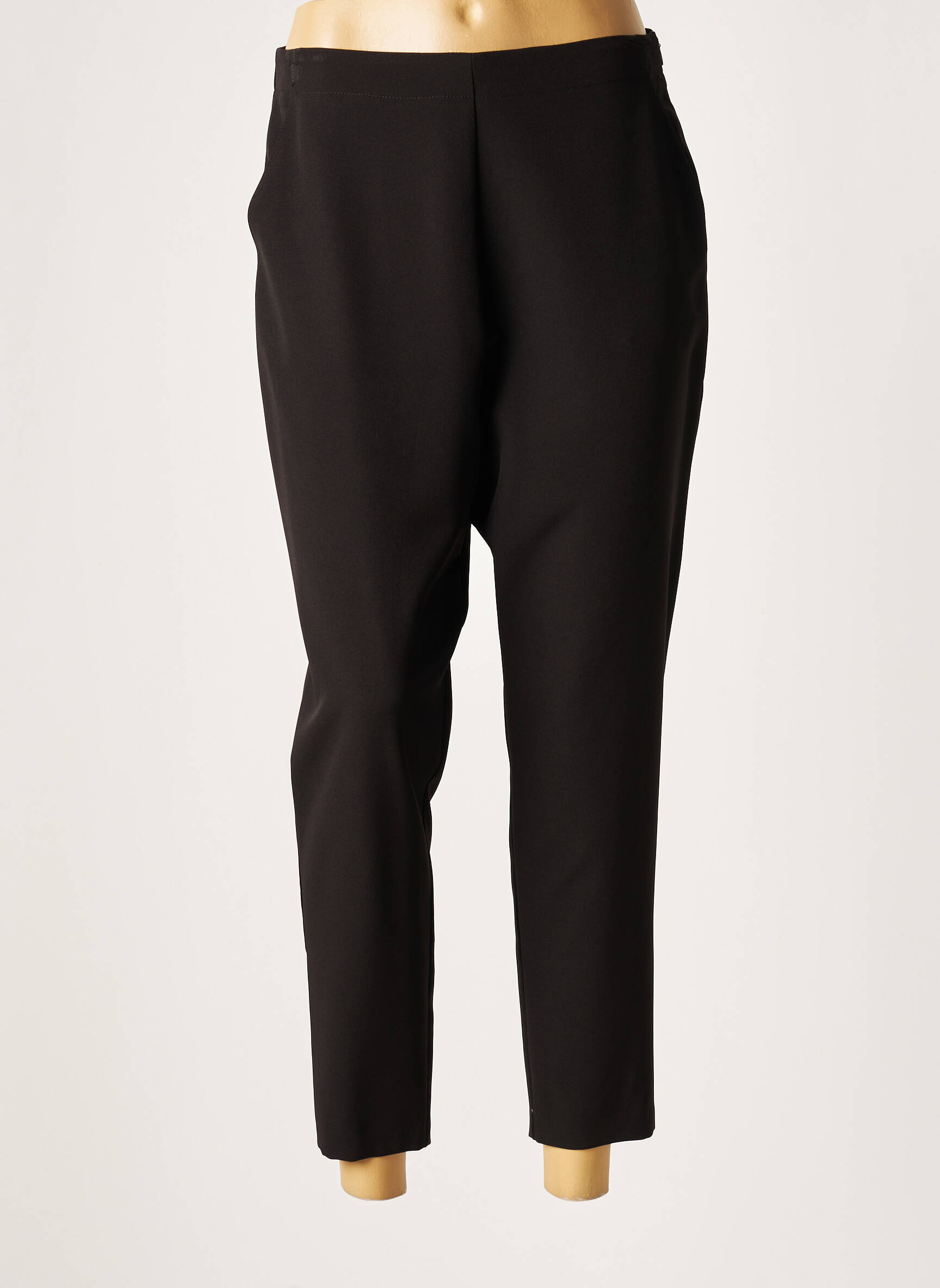 Pantalon 7/8 talie elastică mărime normală negru LAUREN VIDAL femeie