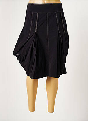 Fustă midi închidere cu fermoar lateral negru LAUREN VIDAL femeie