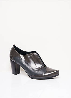 Botine/ghete material neted toc de 7 la 9 cm gri BL femeie