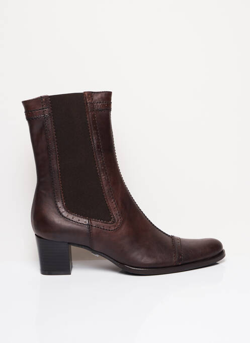 Botine/ghete material neted toc de 4 la 6 cm maro FREE femme
