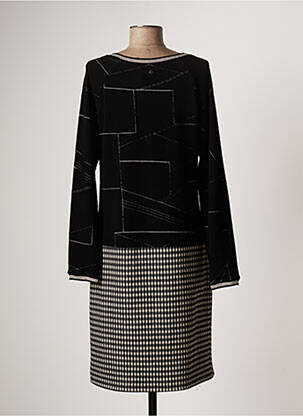 Rochie midi mâneci lungi mâneci lungi negru FRED SABATIER femeie