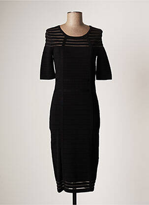 Rochie midi mâneci scurte mâneci scurte negru PASSIONI femeie