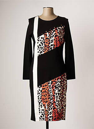 Rochie midi mâneci lungi mâneci lungi negru LESLIE femeie