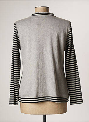 Jachete casual guler rotund gri POUPEE CHIC femeie