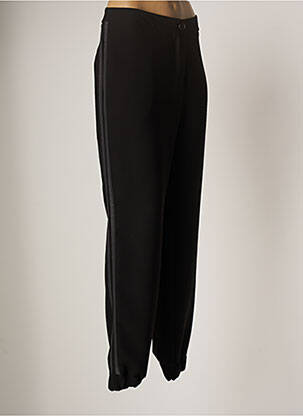 Pantalon drept țesătură crep mărime normală negru POUSSIERE D'ETOLE femeie