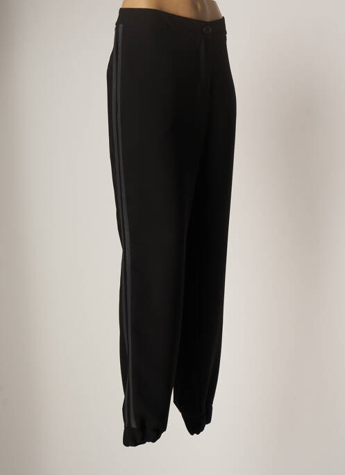 Pantalon drept închidere cu fermoar sub clapetă cu nasturi mărime normală negru POUSSIERE D'ETOLE femme